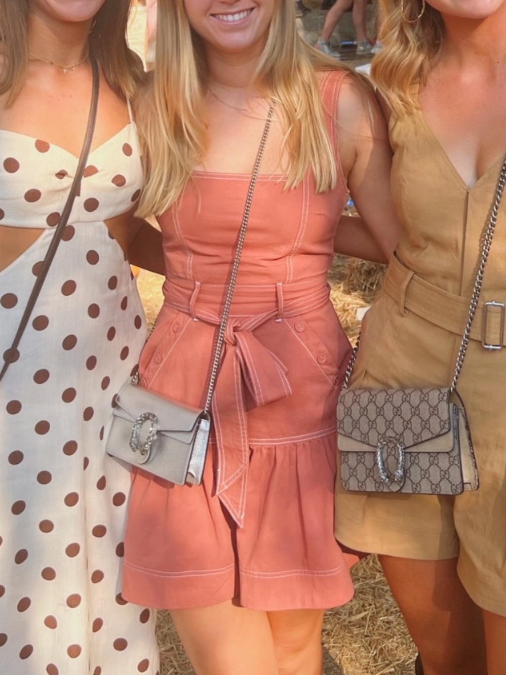 Women's brunt orange dress with tie